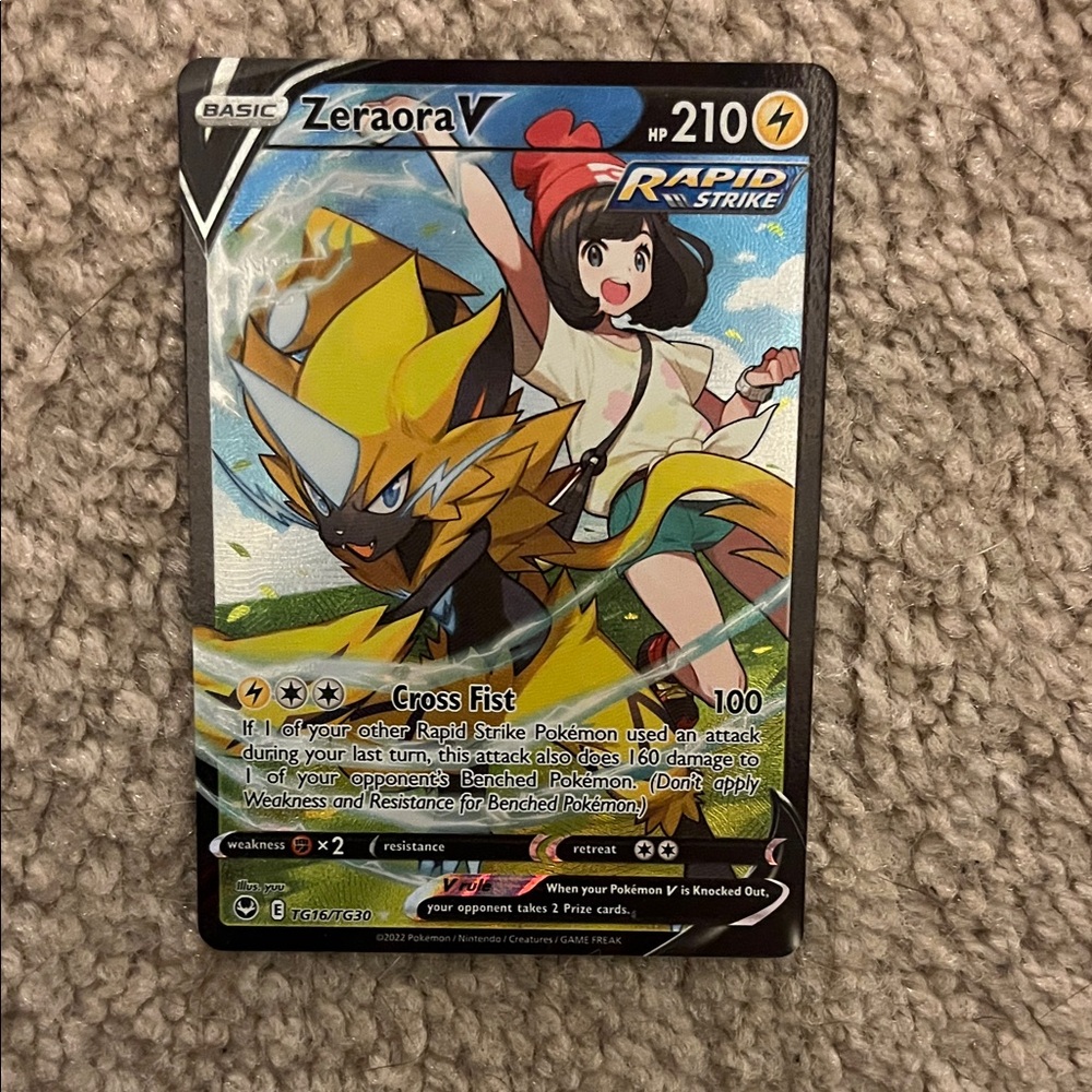 Zeraora V Rapid Strike Pokémon Card